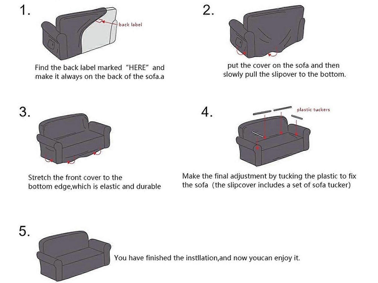 Stretch Sofa Cover for 3 Seats - Coffee Slipcover V1263-JX-3555