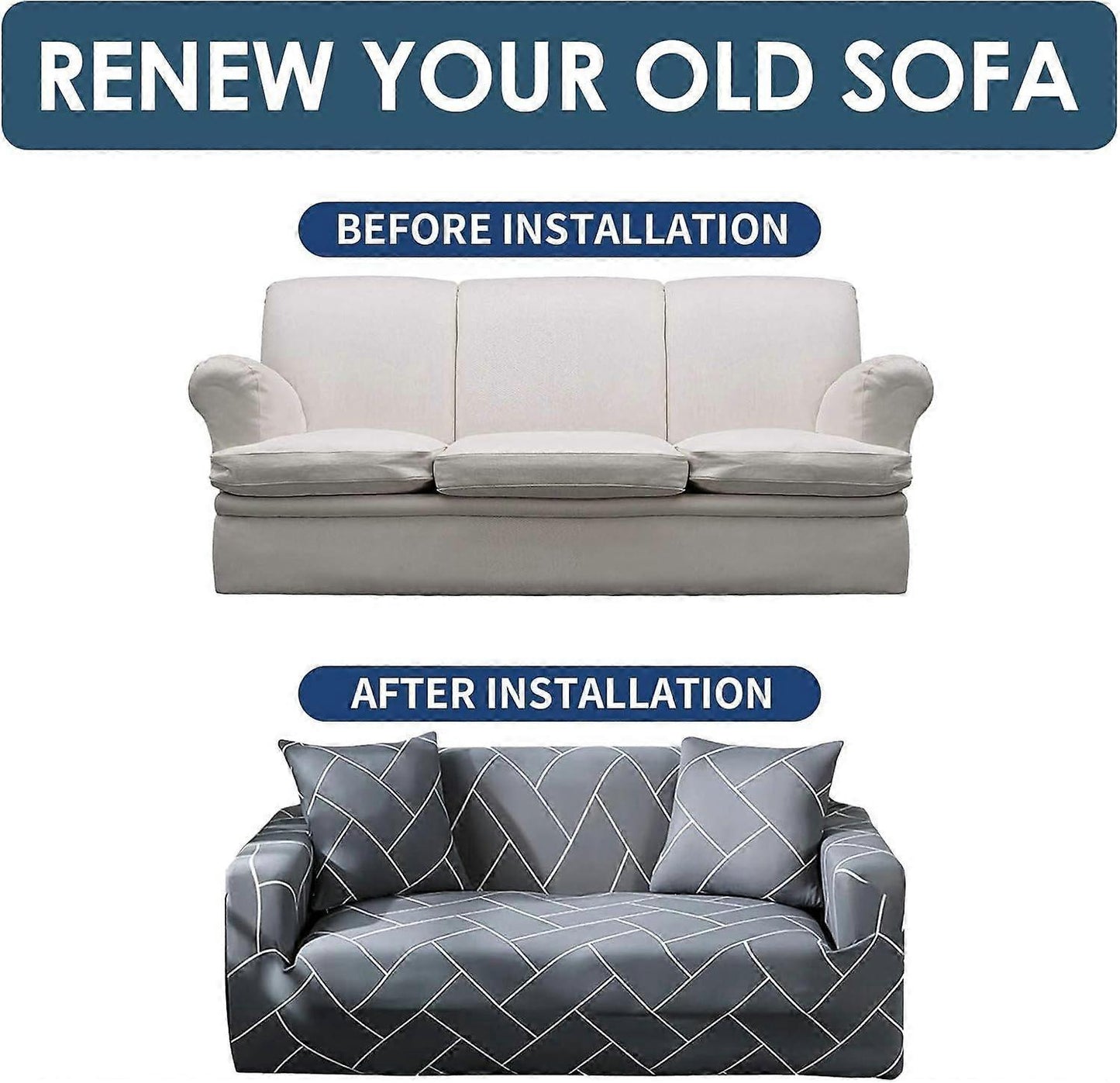 Stretch Sofa Cover 2 Seater with Armrests 110-160cm V1263-JX-3563