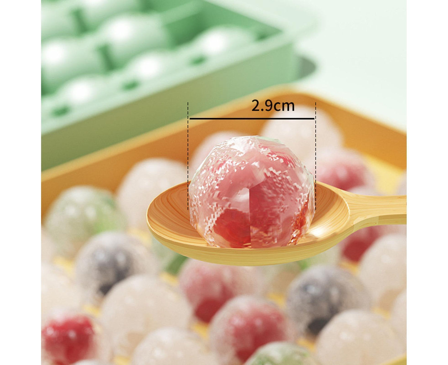 Ice Cube Mold Compartment Large Capacity PP Multi-grid Lidded Ice Ball Maker Kitchen Supplies-Yellow V1263-JX-357