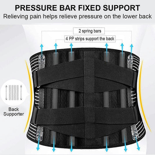 Low Back Pain Relief Belt - Breathable Lumbar Disc Support Wrap L V1263-JX-3574