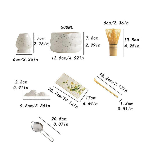 7pcs Matcha Whisk Set - Tea Making Kit with Bamboo Whisk, Scoop & Accessories V1263-JX-3608