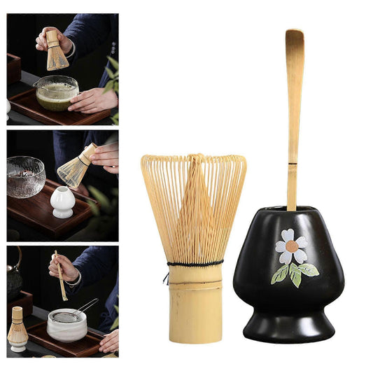 Matcha Whisk Ceremony Set (3pcs) - Whisk, Scoop, Tea Spoon & Bowl V1263-JX-3618