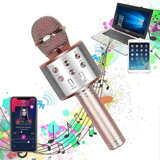 Bluetooth Karaoke Microphone - Mobile Phone Wireless Mic for Singing V1263-JX-3694