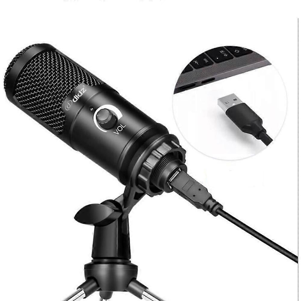 USB Metal Condenser Microphone - Professional Recording Mic for PC/Laptop V1263-JX-3708
