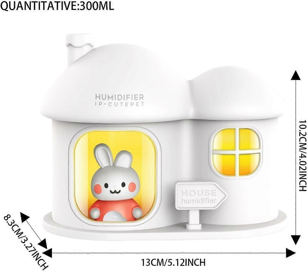 300ml Small Air Humidifier with Color Light, Quiet Mini Humidifier for Home V1263-JX-3765