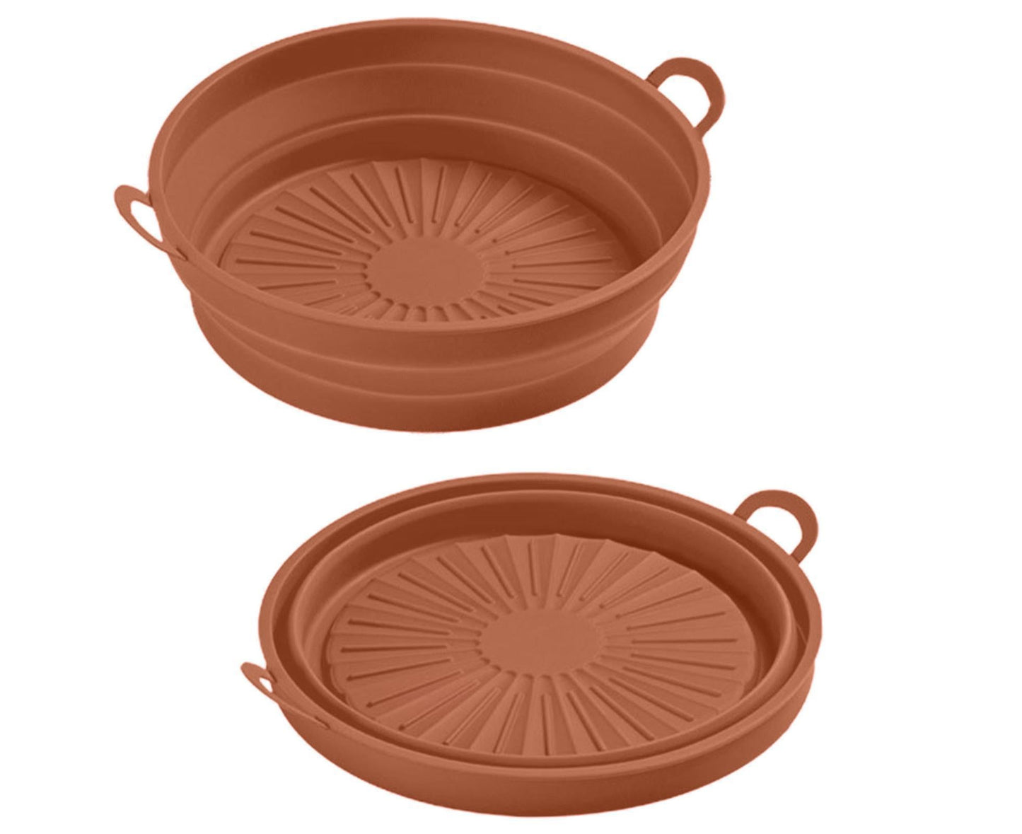 Air Fryers Bakeware Foldable Silicone Grill Pan -Brown 8.5inch V1263-JX-382