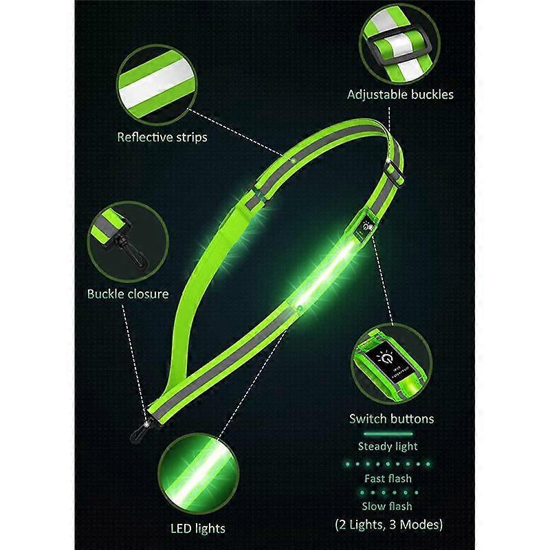 LED Reflective Belt, Rechargeable Running Gear for Walking at Night V1263-JX-3834