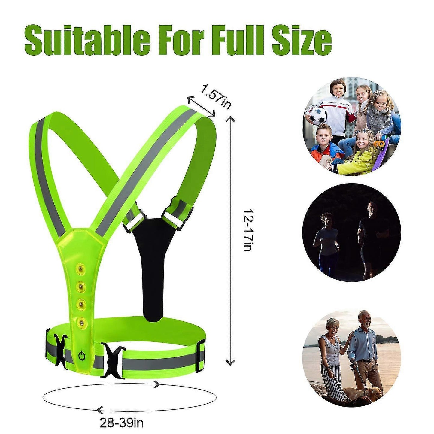 LED Reflective Sports Vest, Running Gear for Men & Women, High Visibility V1263-JX-3840