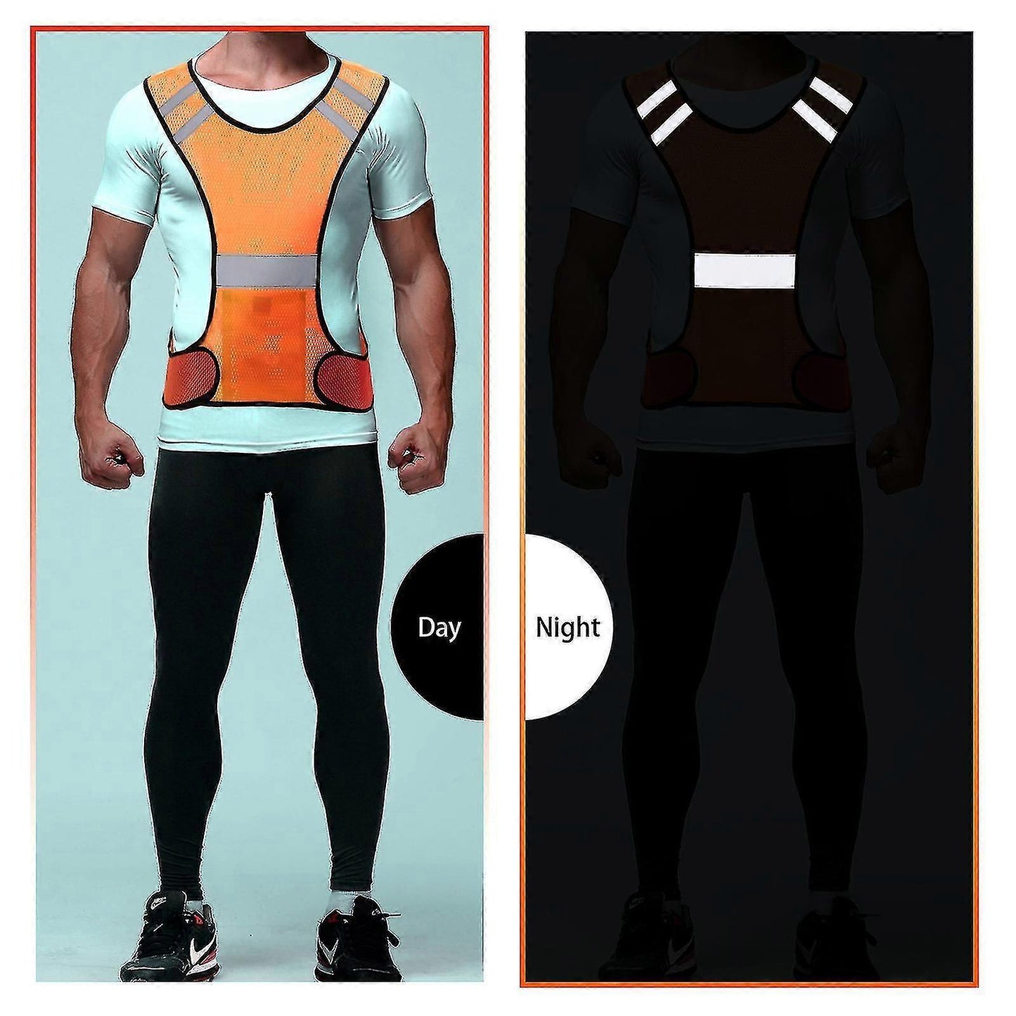 Reflective Vest with Pocket, High Visibility Gear for Running, Cycling, Dog Walking, Adults V1263-JX-3851