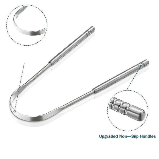 3 Pack Stainless Steel Tongue Scrapers, Portable Metal Tongue Cleaner for Oral Care V1263-JX-3889