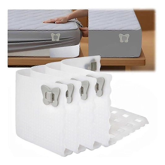 Bed Sheet Holder Clips for Thin Sheets, White, Secure Fit Fasteners V1263-JX-3899