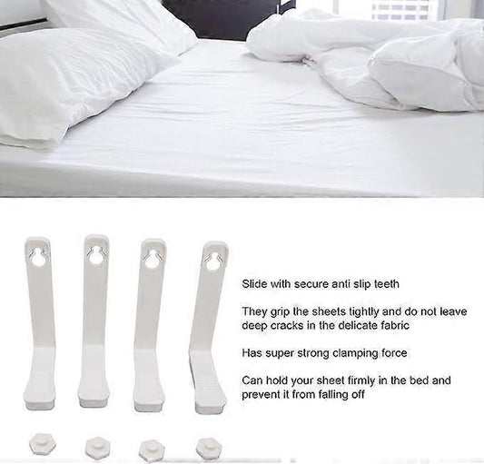 4PCS Bed Sheet Holder Straps, 3-Way Fasteners, Easy to Install V1263-JX-3906