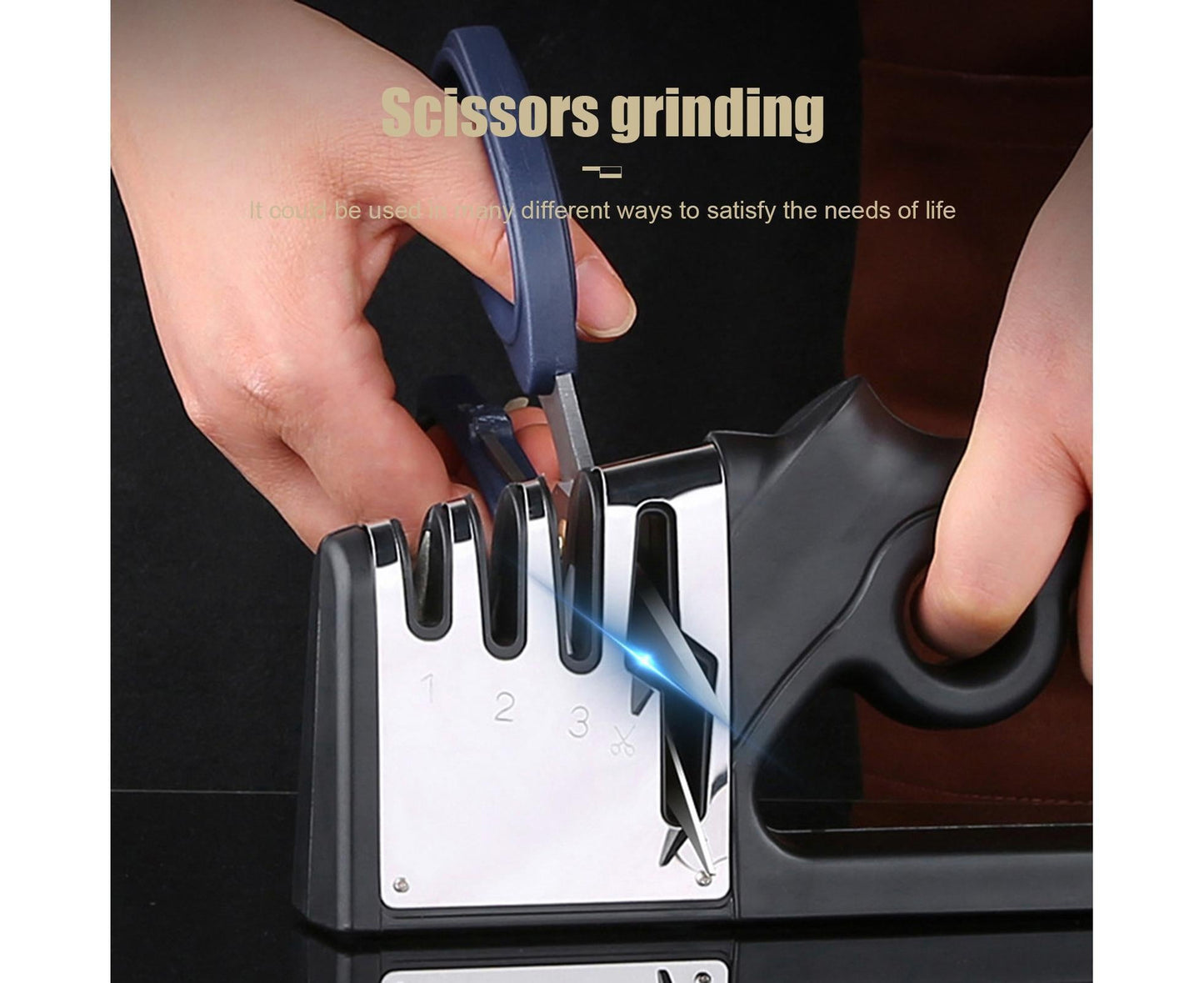 Cutter Sharpener Stainless Steel Whetstone-Black V1263-JX-391