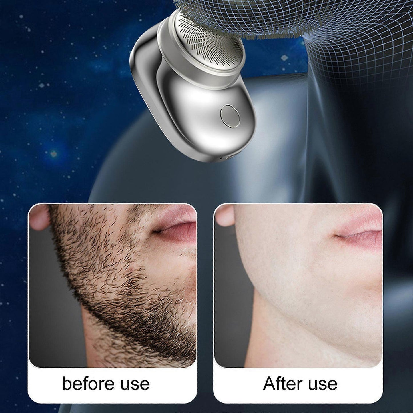 Powerful USB Electric Shaver for Men, Mini Rechargeable Beard Razor V1263-JX-3982