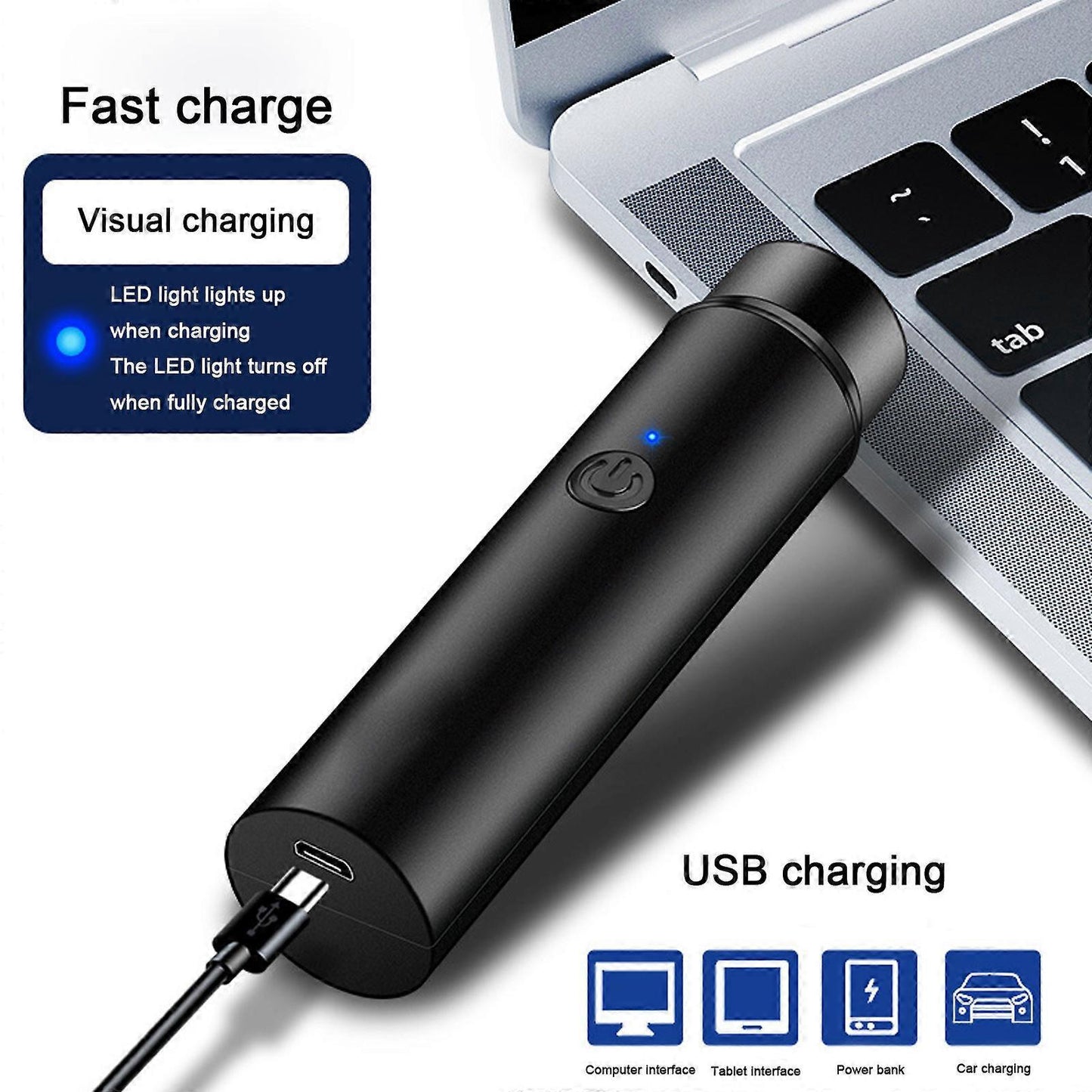 Mini Portable Electric Shaver, USB Rechargeable Beard Razor for Men V1263-JX-3988