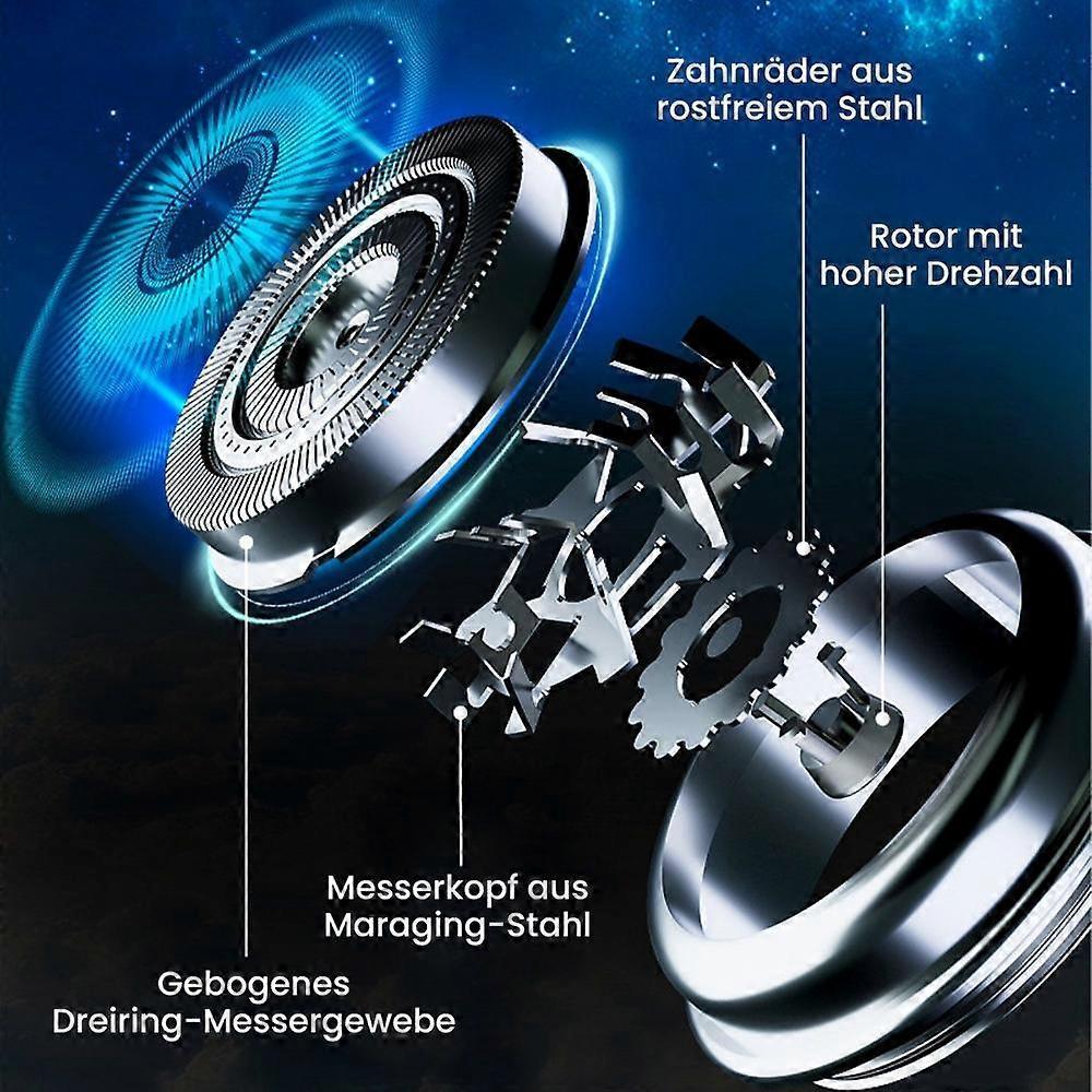 Silver USB Electric Shaver for Men, Compact Beard Razor V1263-JX-4024