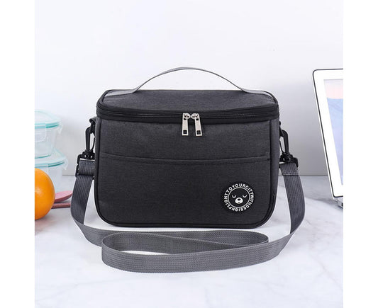 Bento Bag Waterproof Oxford Cloth Lunch Bag-Black V1263-JX-403