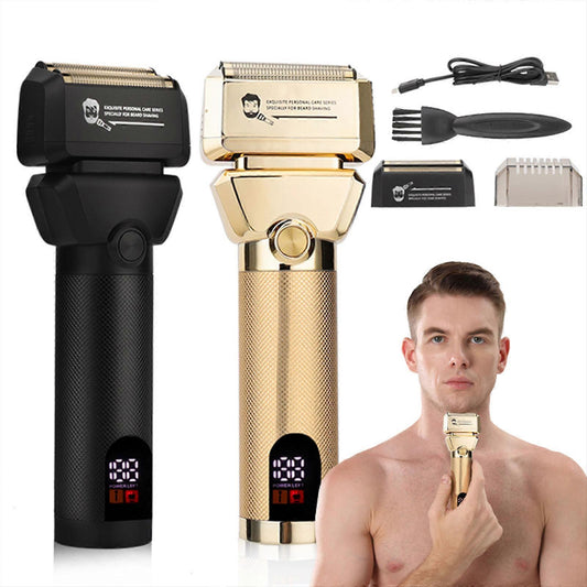 Foil Electric Shaver for Bald Men, Gold Cordless Barber Razor V1263-JX-4047