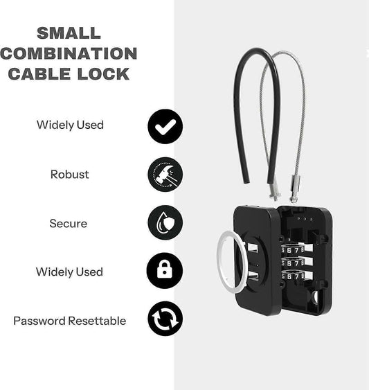 Premium Cable Combo Lock - Coded Travel Lock for Luggage V1263-JX-4070