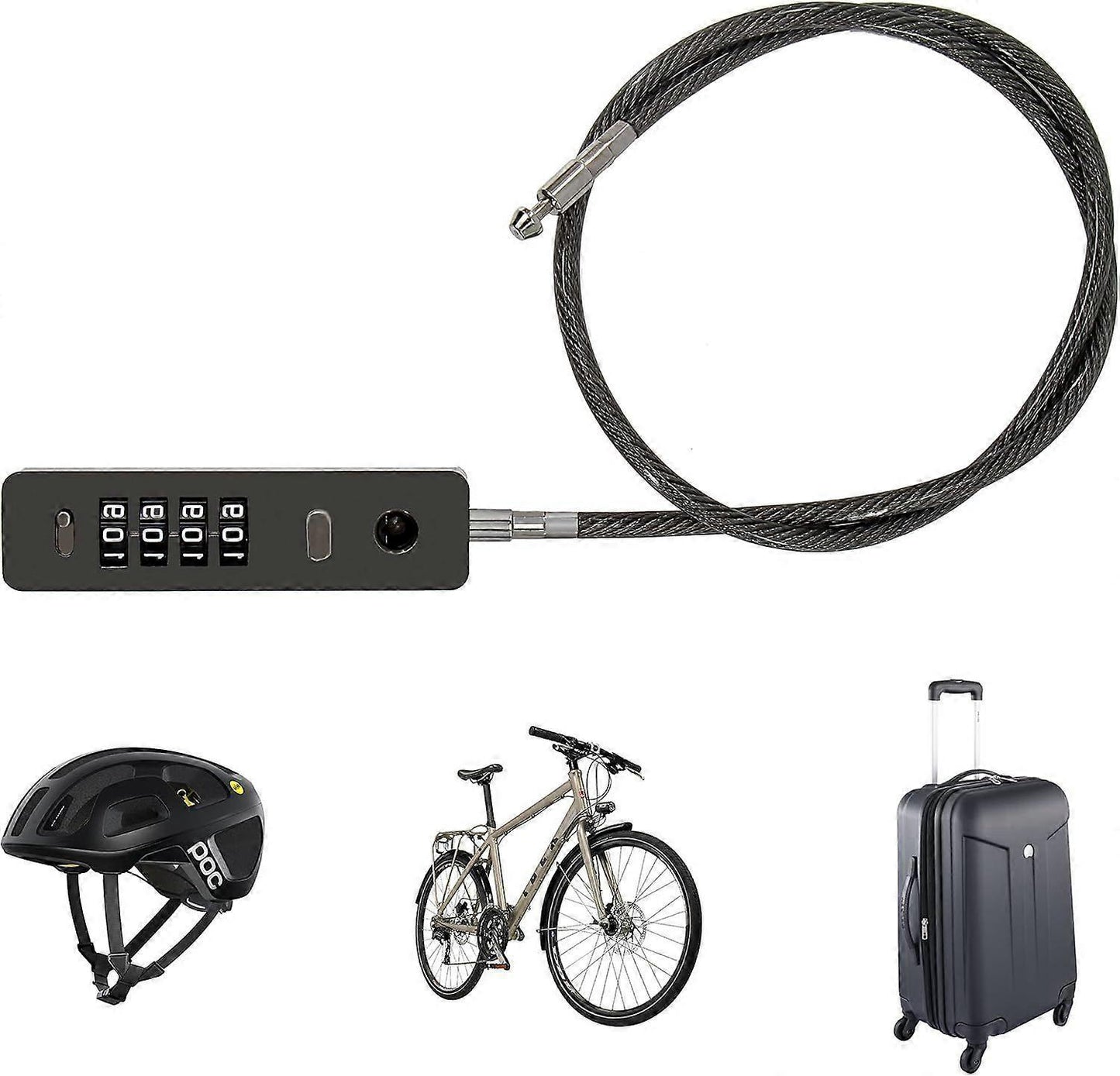 Steel Cable Combo Lock - Weatherproof Travel Luggage Security Lock V1263-JX-4074