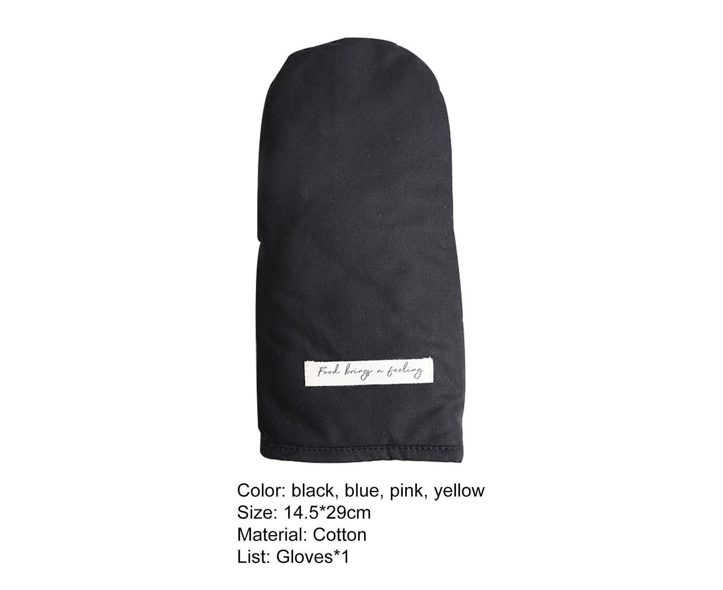 Heat Insulated Glove Cotton Grilling Gloves-Black V1263-JX-408
