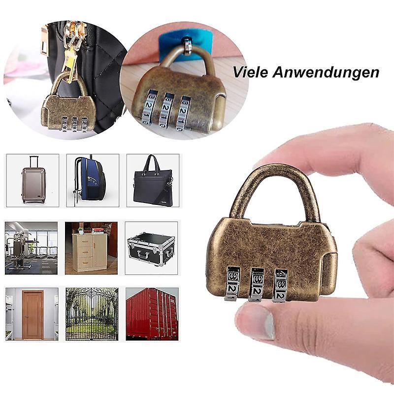4pcs Vintage Mini Padlock - Diary & Luggage Combo Lock Set V1263-JX-4083