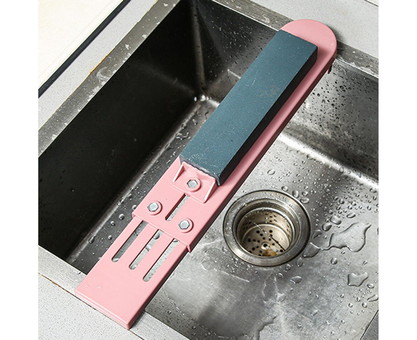 Adjustable Whetstone Holder Retractable Whetstone Rack-Pink V1263-JX-412