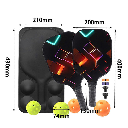 Pickleball Rackets Set with Ergonomic Fiberglass Grip, Gym Gift for Adults V1263-JX-4120