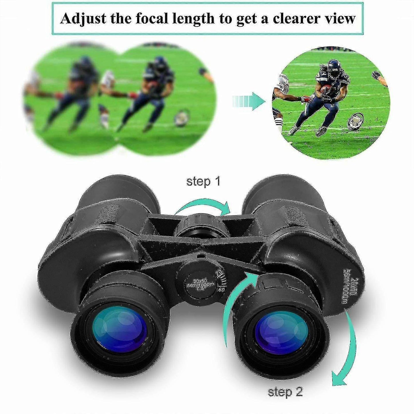 20x50 HD Binoculars Compact BaK4 Prism High Power Outdoor Optics V1263-JX-4151