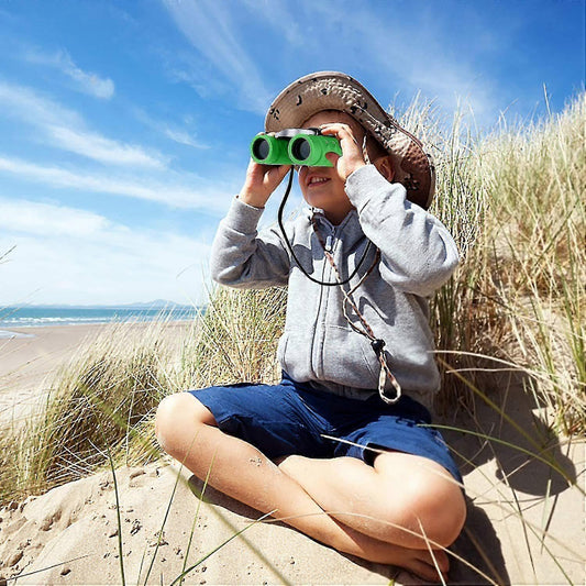 8x24 Waterproof Binoculars for Babies High Magnification Compact Green V1263-JX-4159
