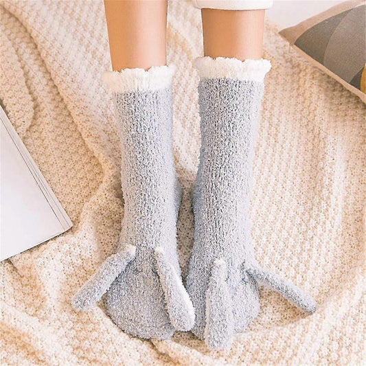 Thick Plush Coral Velvet Fluffy Sleeping Socks for Winter Home Wear - Women V1263-JX-4192
