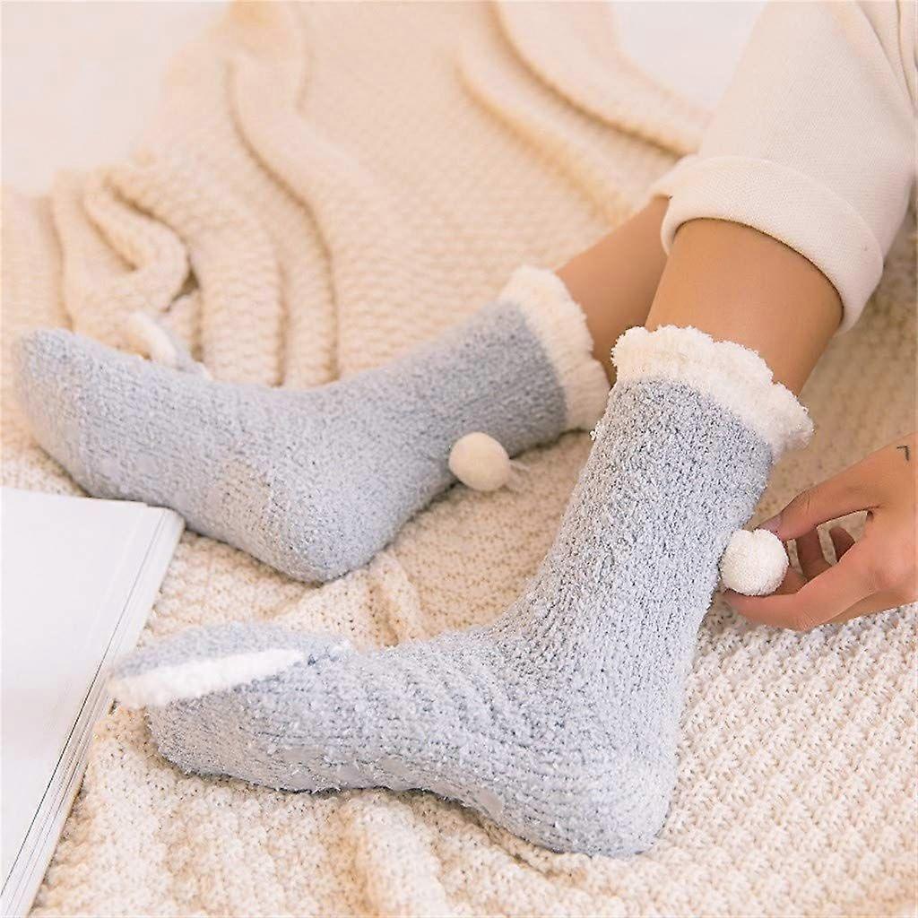 Thick Plush Coral Velvet Fluffy Sleeping Socks for Winter Home Wear - Women V1263-JX-4192