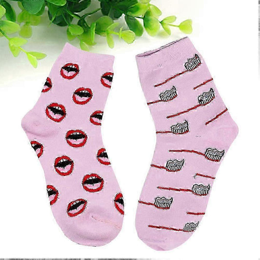 Winter Socks for Men & Women Teeth Pattern non-slip Warm Cozy Socks V1263-JX-4197