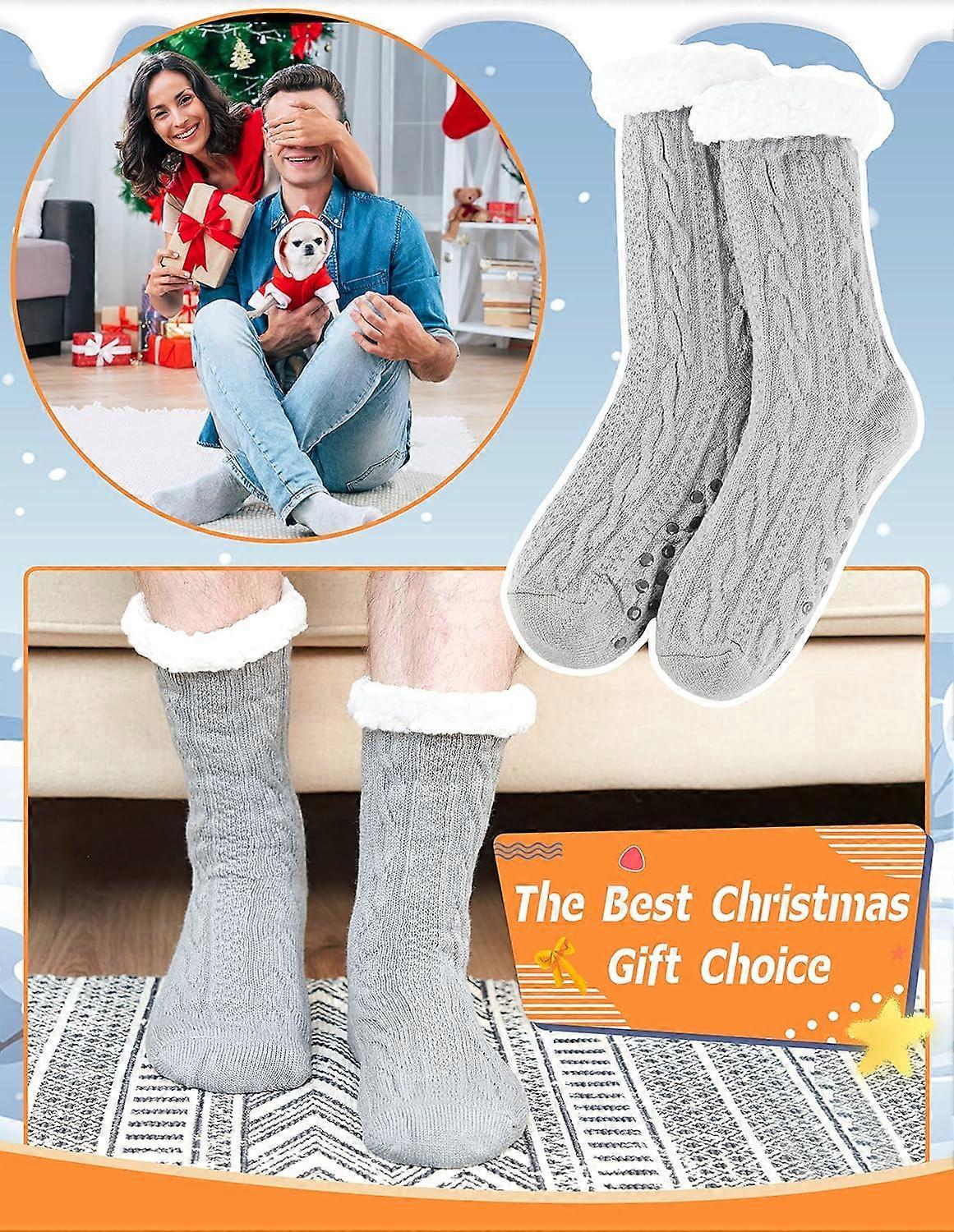 Men's Wool Slipper Socks Stopper Thermal Winter Warm Thick Socks V1263-JX-4198