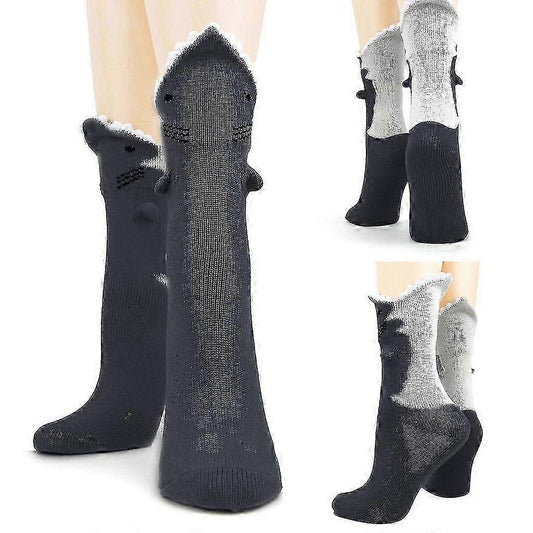 Funny Shark Socks Cotton Novelty Floor Socks for Indoor or Gift Use V1263-JX-4201
