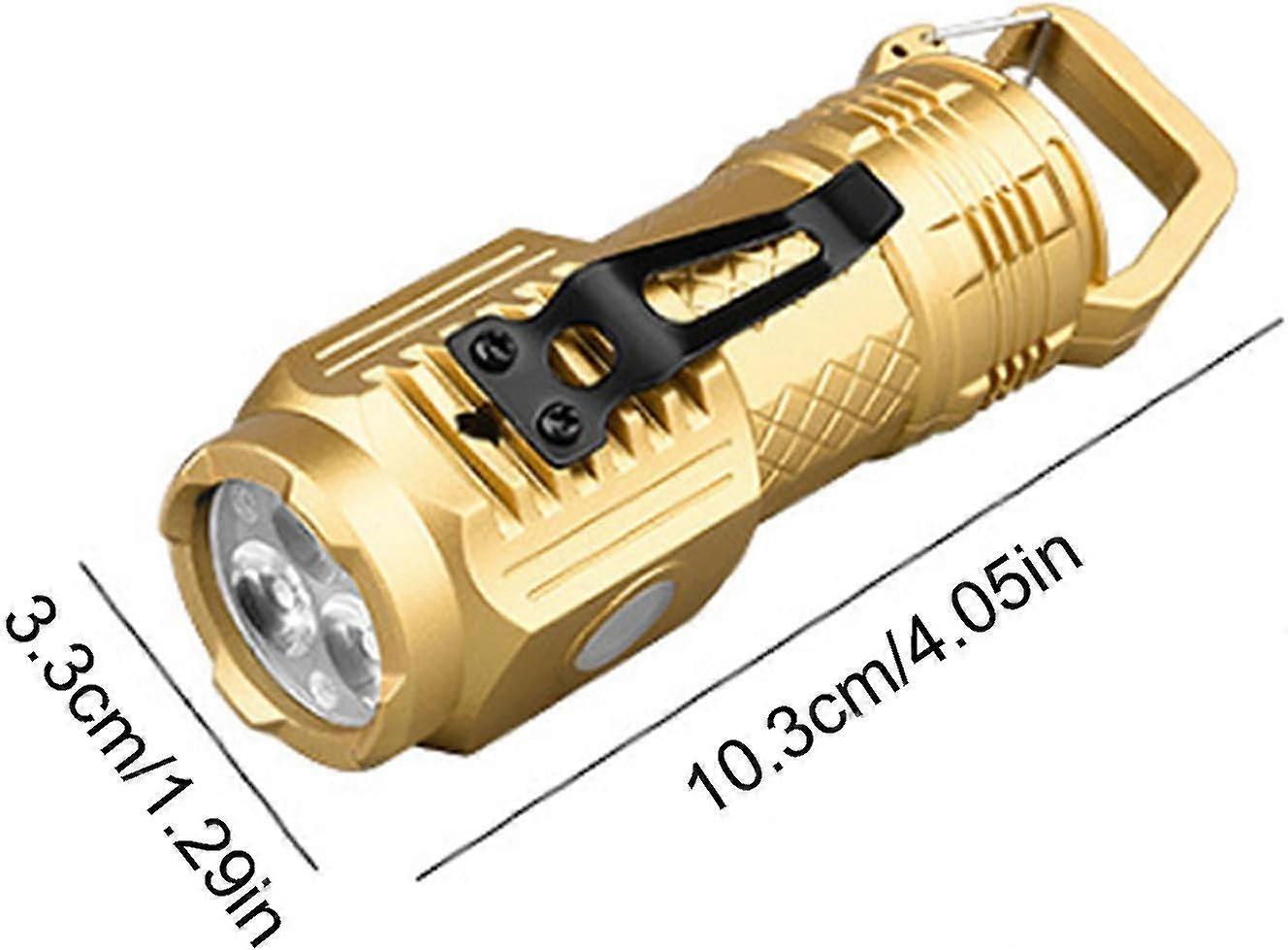 Camping Flashlight Small Waterproof LED Torch with Hook USB Rechargeable V1263-JX-4267