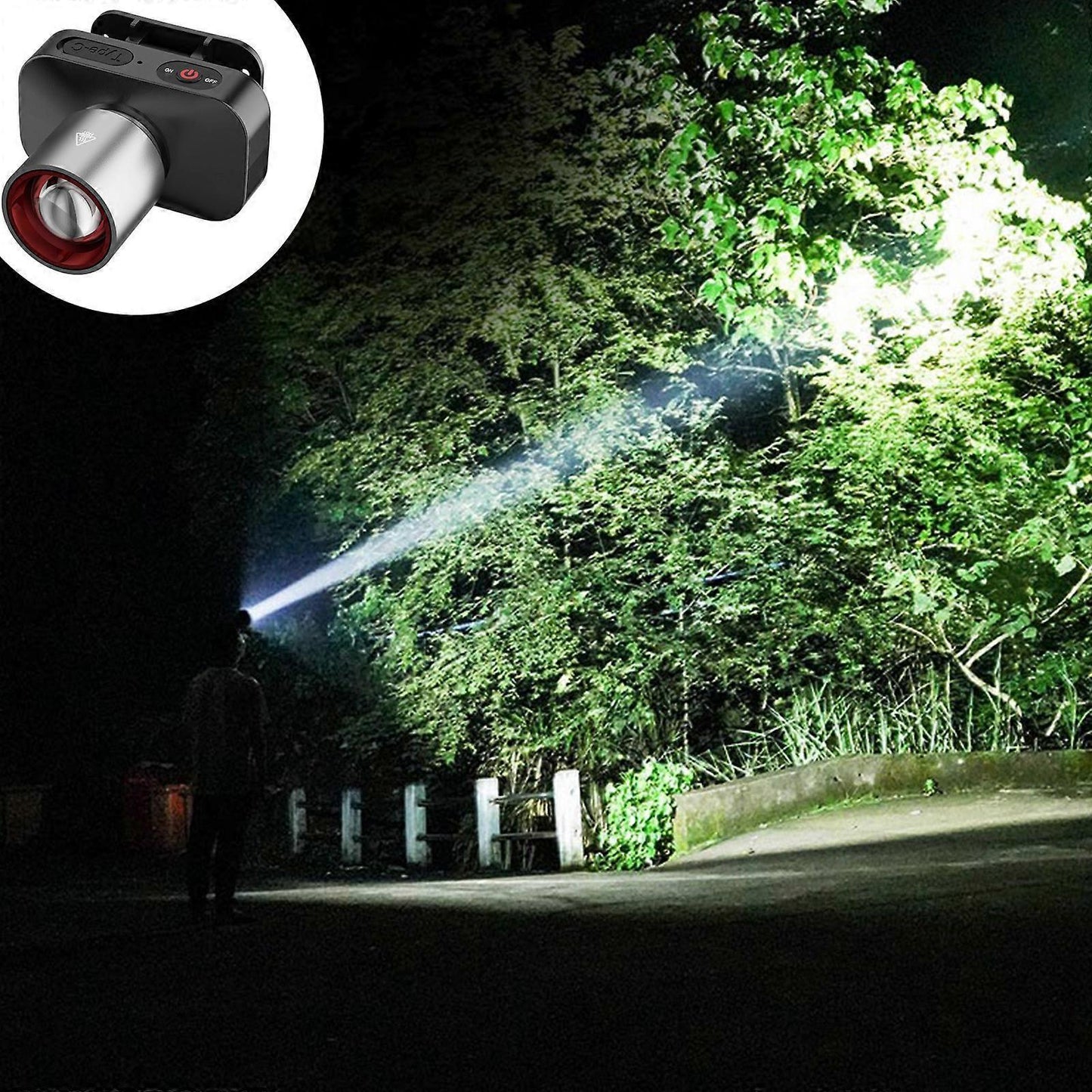 Bright LED Flashlight Rechargeable Zoomable Tactical Torch with 3 Modes V1263-JX-4273