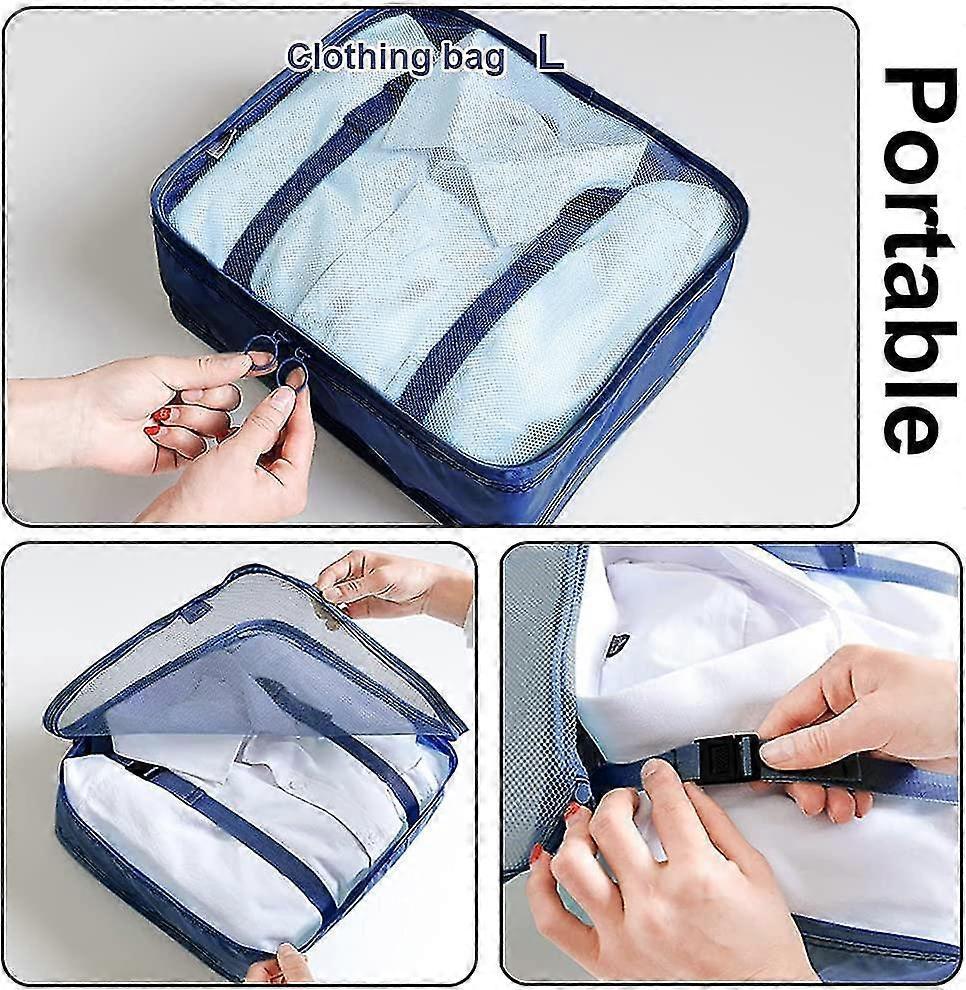 7pcs Clothes Packing Cubes Bag Set for Suitcase Storage and Organization V1263-JX-4350
