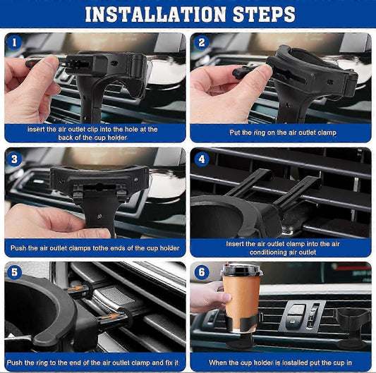 Adjustable Car Vent Cup Holders - 2pcs Can/Bottle Holders for Car Interior V1263-JX-4382