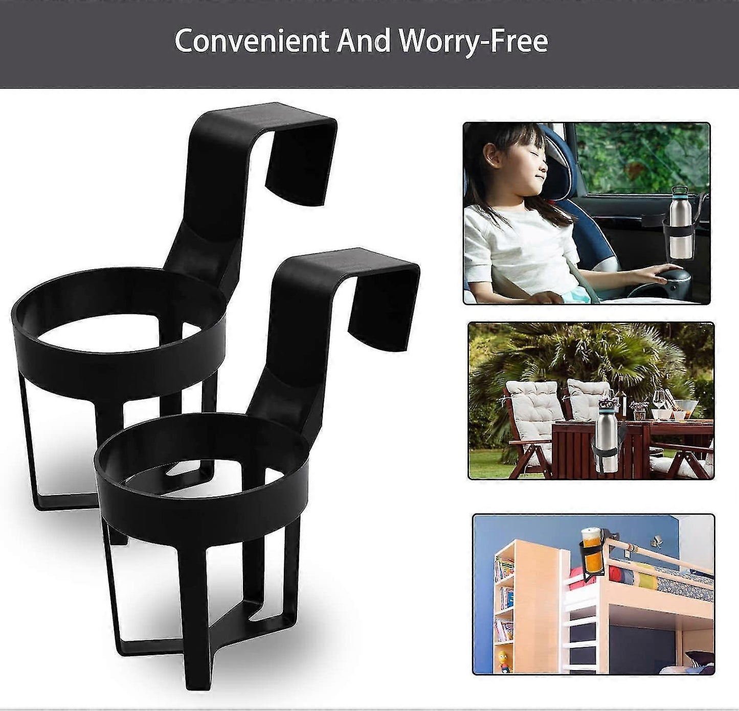 2pcs Plastic Car Cup Holders - Auto Drink Holders for Soda, Water, Coffee V1263-JX-4385