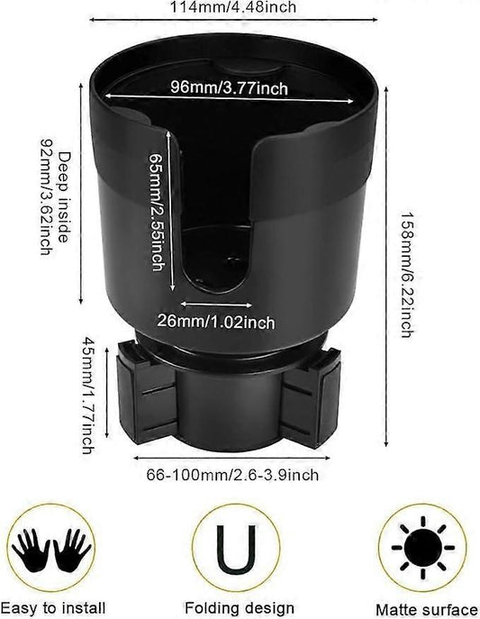 Adjustable Universal Car Cup Holder - Can Holder for Bottle/Drink, Truck Compatible Black V1263-JX-4389