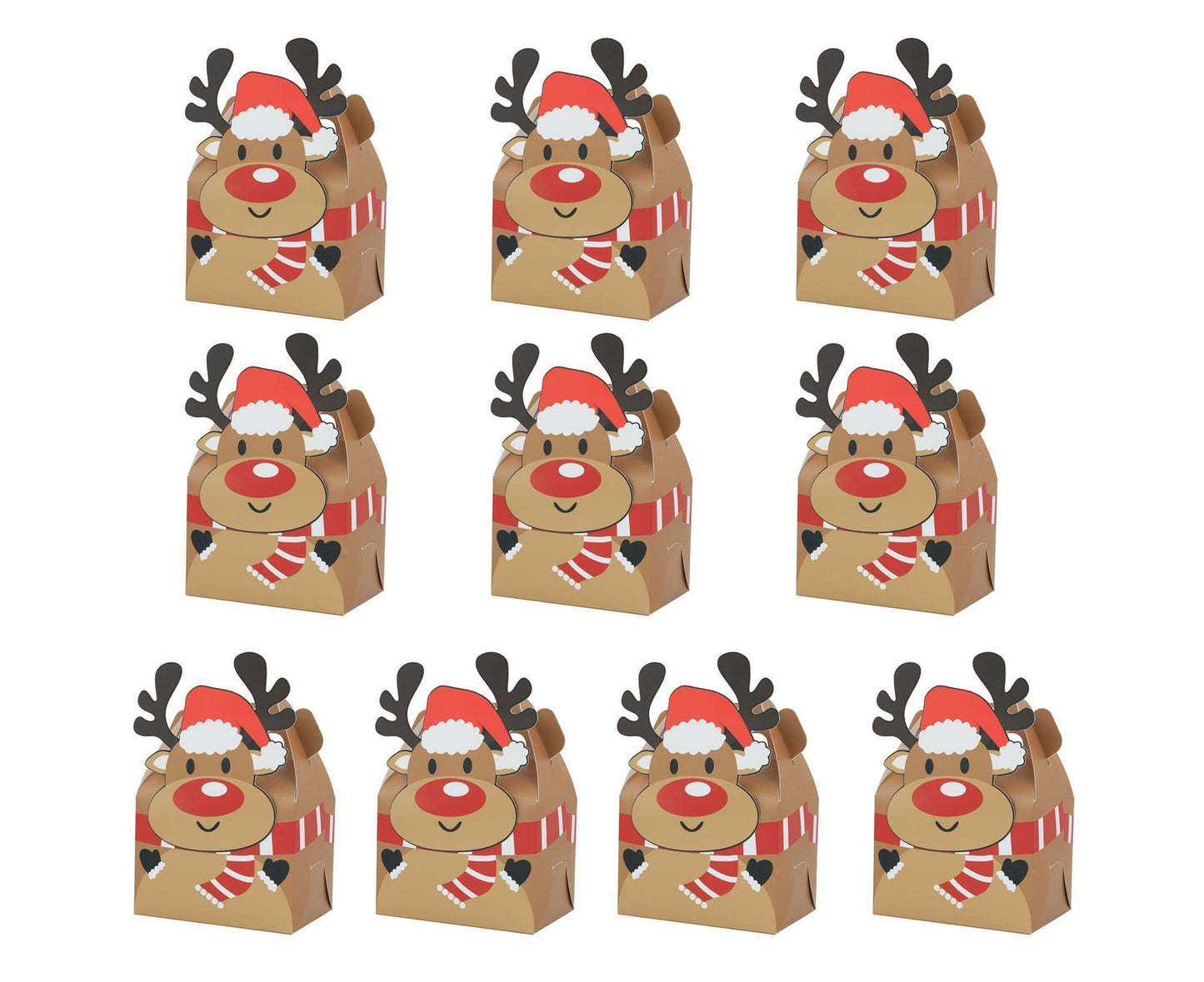 10Pcs/Set Hand-carrying Cake Box Kraft Paper Gift Box-Brown V1263-JX-444