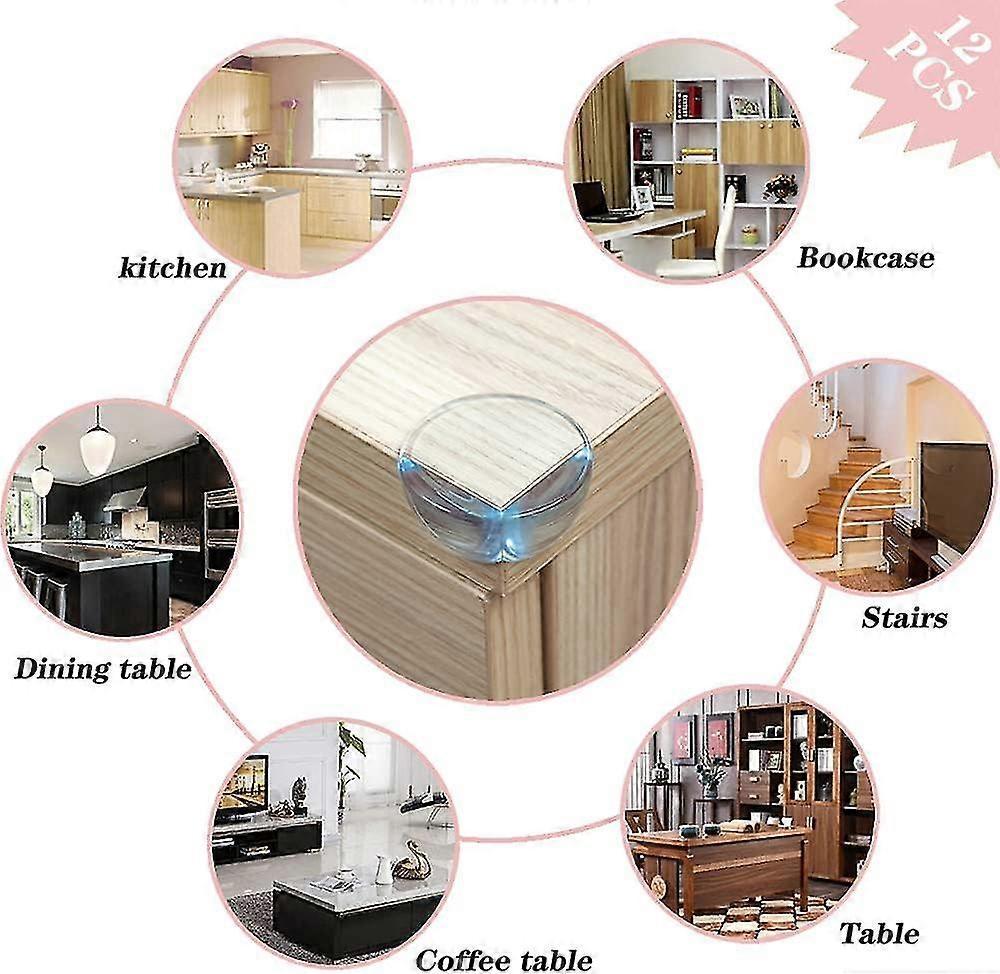 12pcs Babies Corner Protectors - Reinforced Transparent Table Corner Guards for Home security V1263-JX-4495