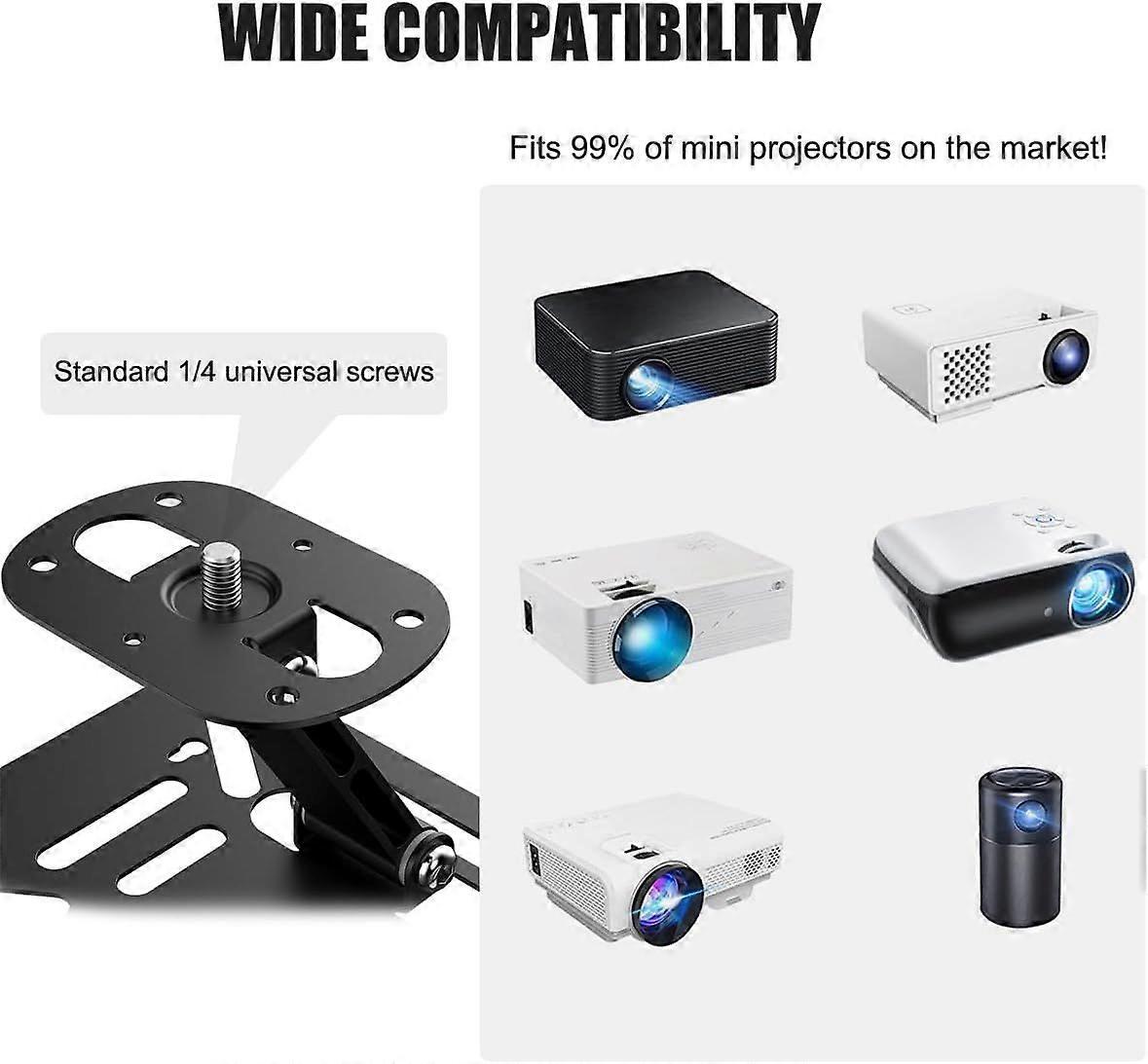 Foldable Projector Stand - 3-in-1 Desktop or Ceiling Mount for Mini Projectors V1263-JX-4571