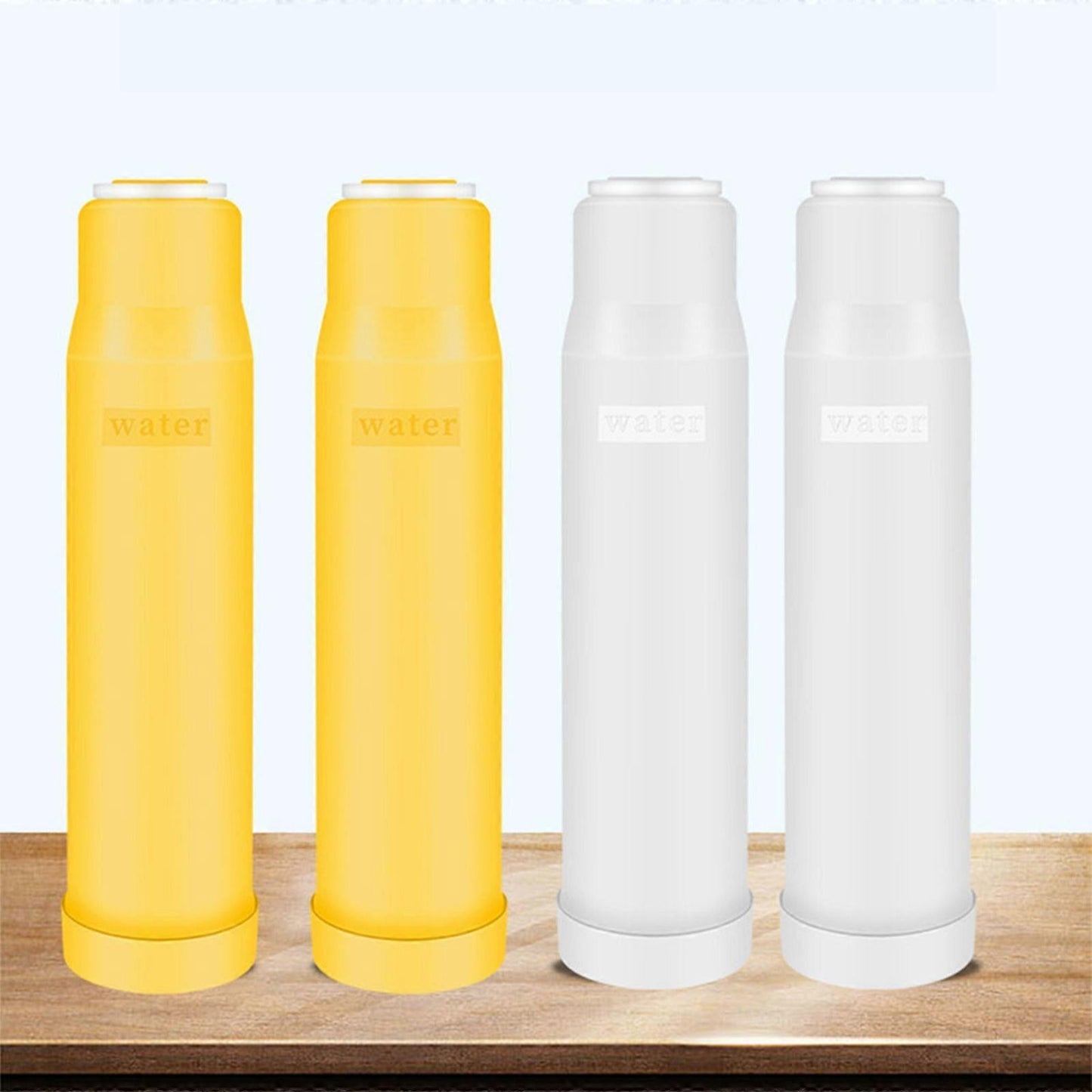 4pcs Carbon Water Filter Cartridges for Kitchen Use (2 Yellow + 2 White) V1263-JX-4599