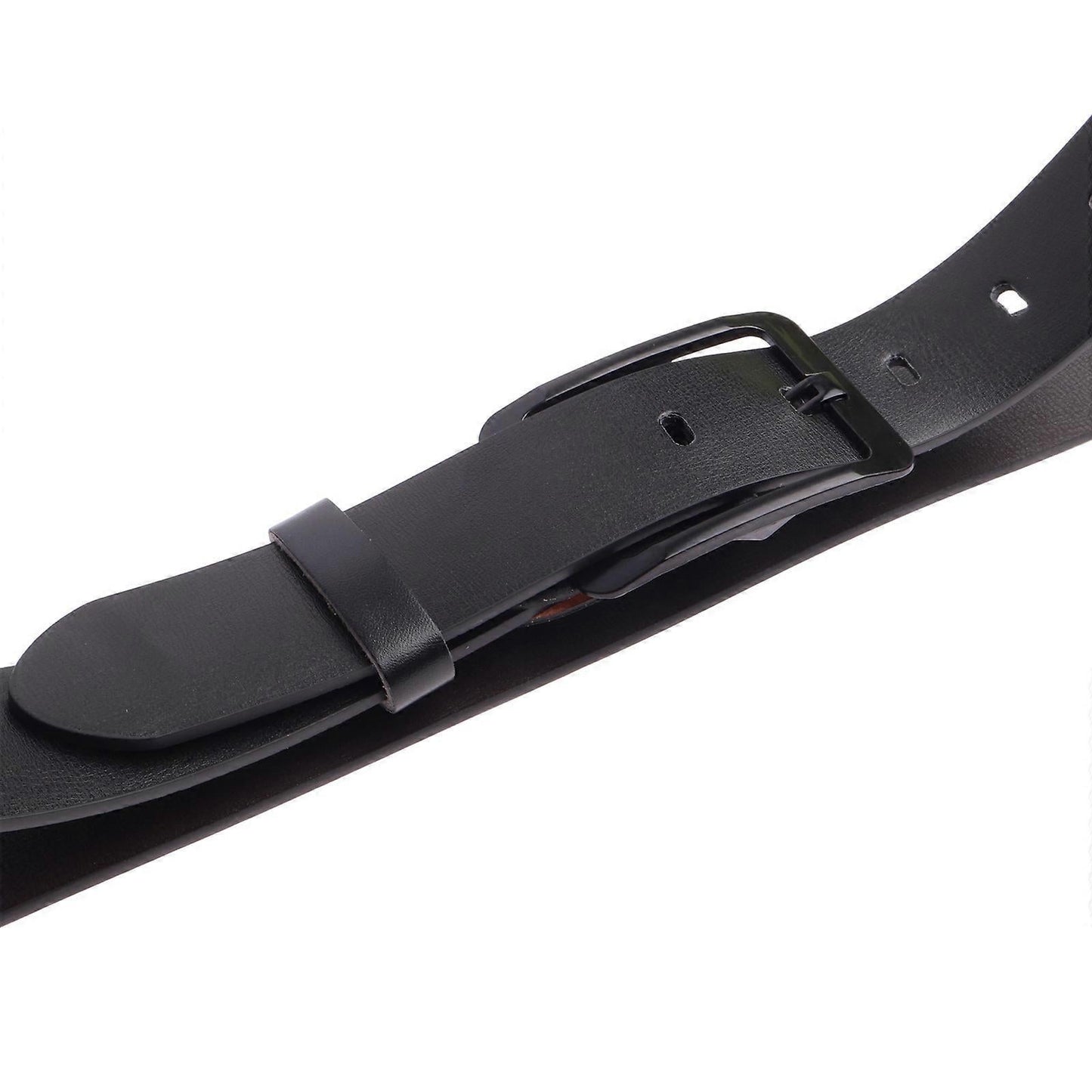 Men's 120cm Leather Belt with Anti-Scratch Pin Buckle, Black Genuine Leather V1263-JX-4640