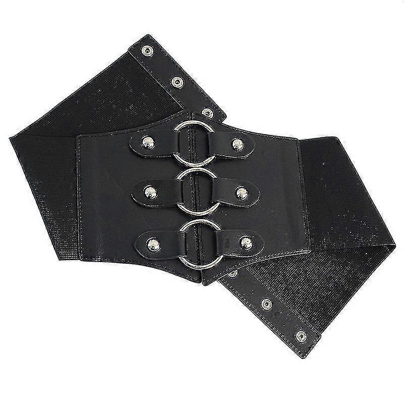 Women's 83cm Wide Leather Corset Belt with Studs, Elastic Waist Design V1263-JX-4681