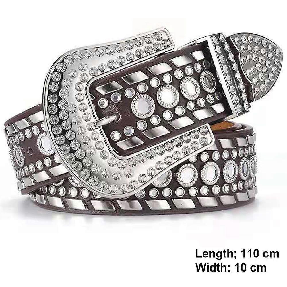 Women's Rhinestone Cowgirl Studded Leather Jeans Belt V1263-JX-4682