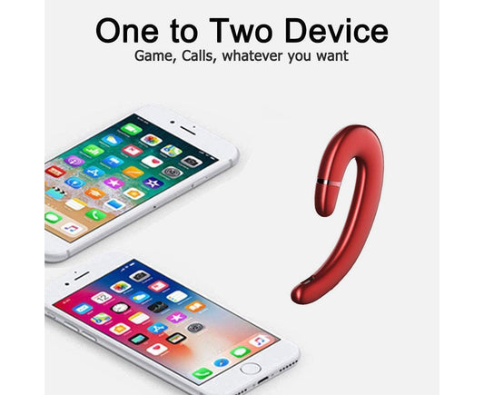 Ear Hook Wireless Headphones - Non Ear Plug - Noise Cancelling Single Ear Headset with Mic V1263-JX-47