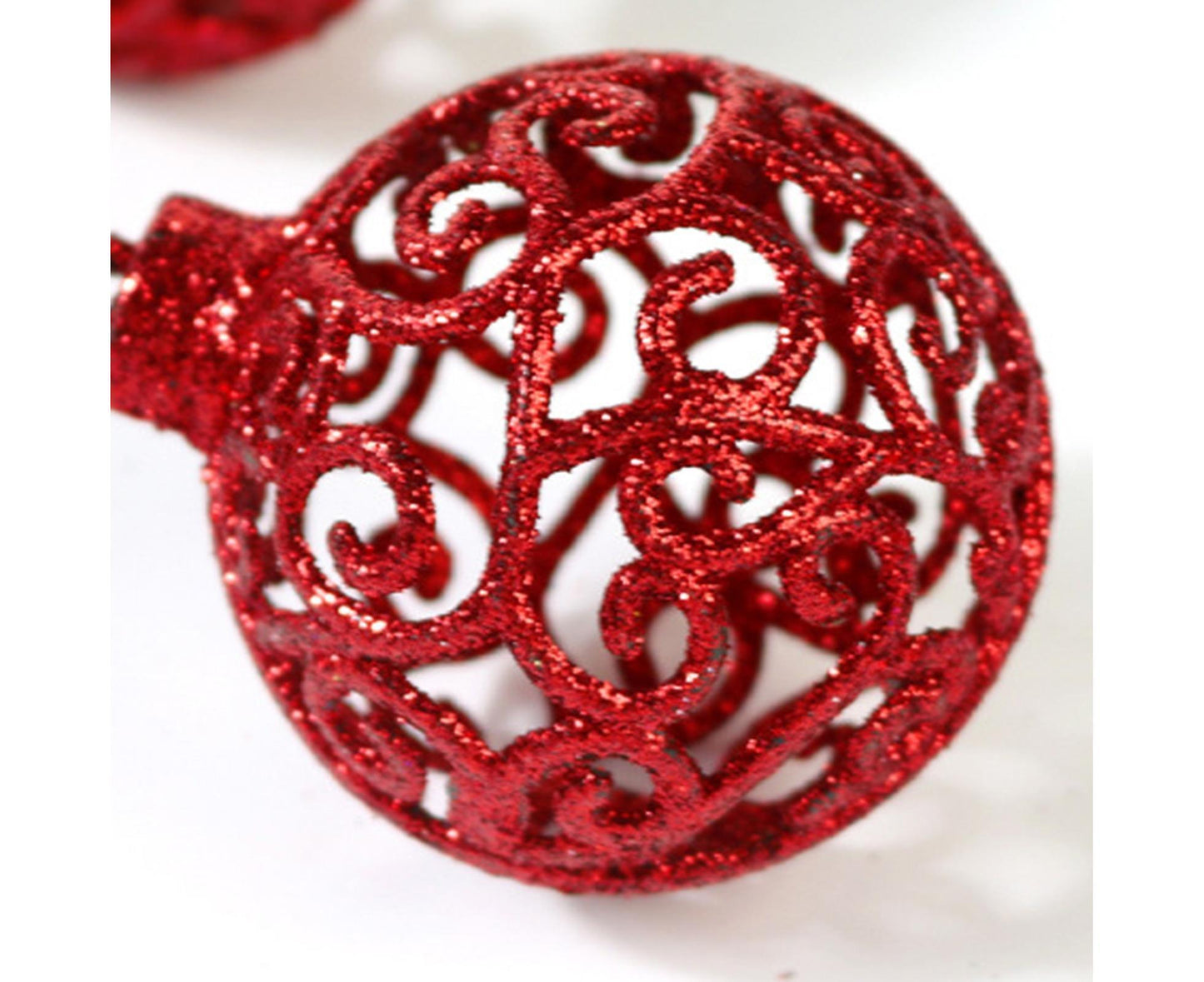 6Pcs 8cm Xmas Tree Pendant-Red 8 cm V1263-JX-477